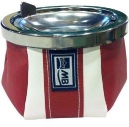 Пепельница нескользящая Marine Business Sport Red красная, нерж. сталь и исск. кожа (10254687)